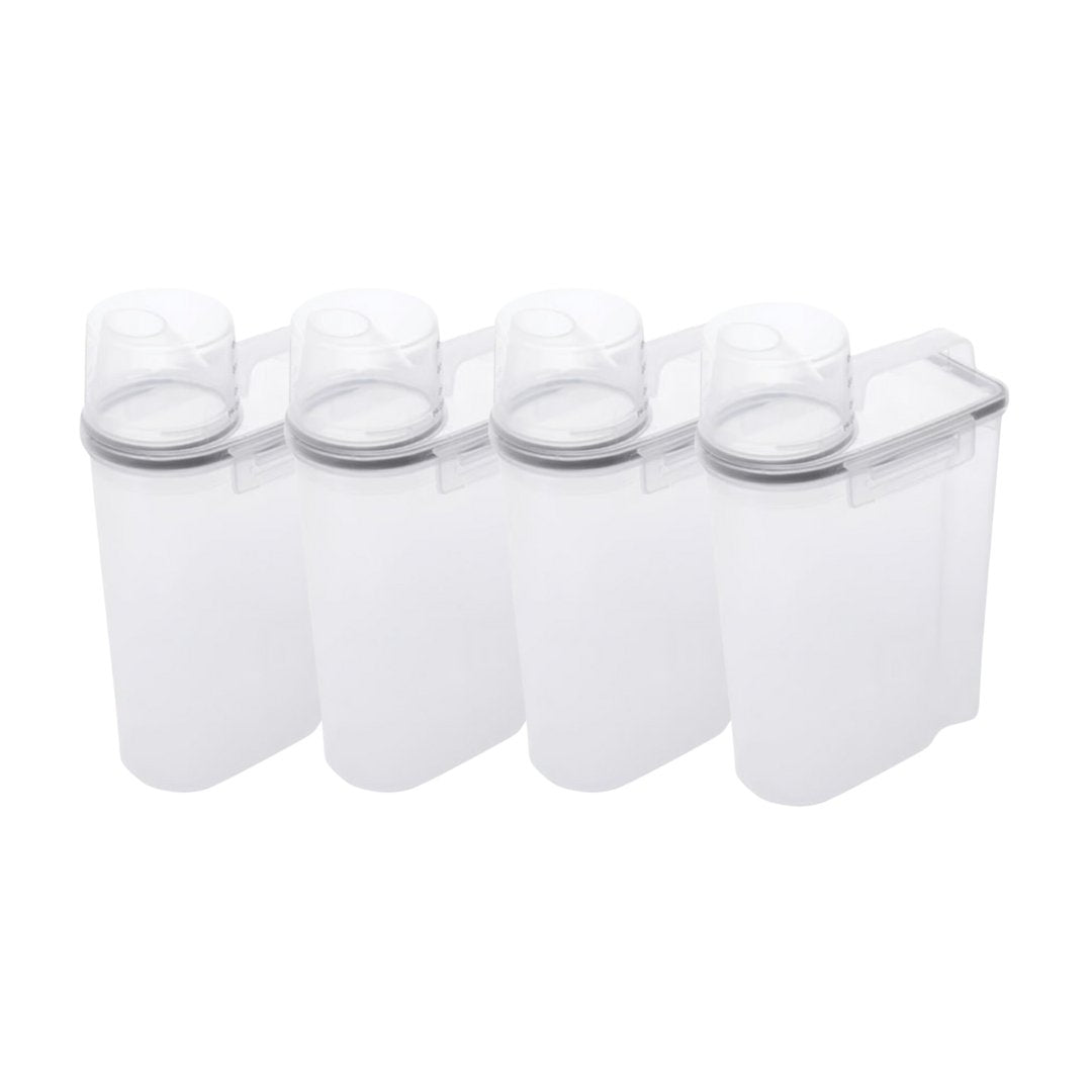 Kit 5 Potes Herméticos Porta Mantimento com Copo Medidor 2,5 Litros