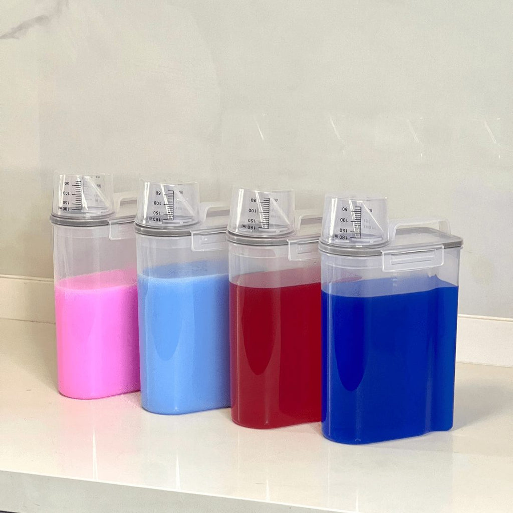 Kit 5 Potes Herméticos Porta Mantimento com Copo Medidor 2,5 Litros