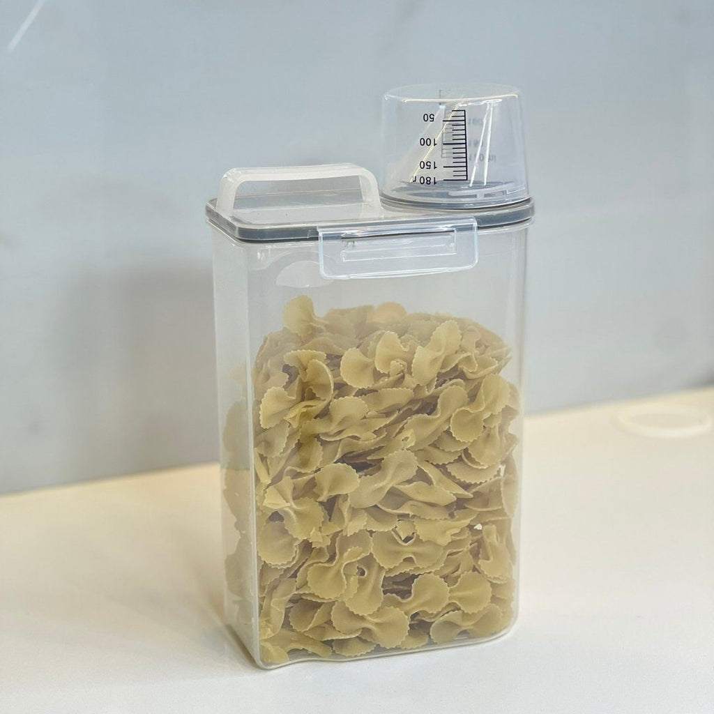 Kit 5 Potes Herméticos Porta Mantimento com Copo Medidor 2,5 Litros
