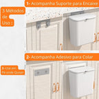 Lixeira Dobrável 9L l Prática, Compacta e Ideal para Cozinha e Banheiro -Lar Equipado