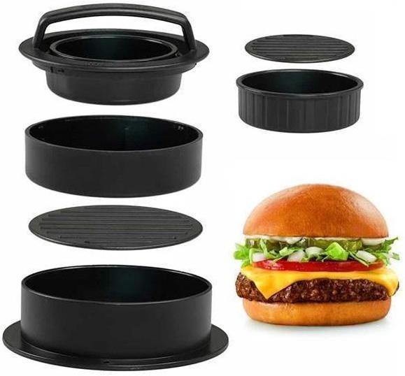 Molde 3 em 1 para Hambúrger Perfeito - Faça Burgers Profissionais em Casa