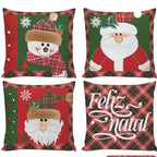 Kit 4 Capas de Almofadas Natalinas Modern Print 42x42cm – Decoração Sofisticada