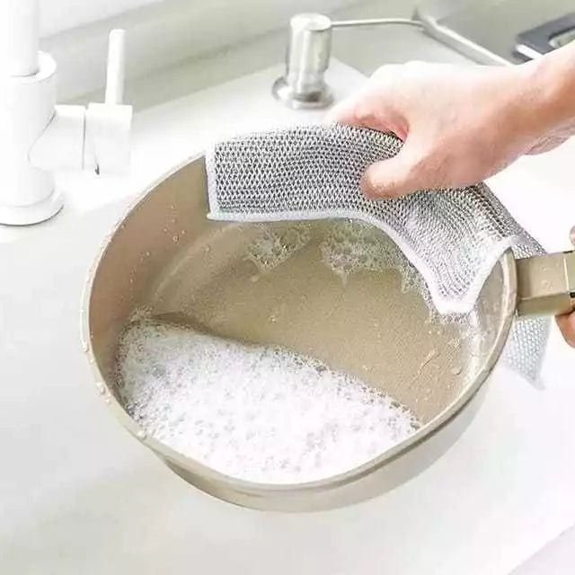 Pano de Limpeza Metálico Multiuso 10 unidades - Remove Gordura sem Riscar e Dá brilho Imediato