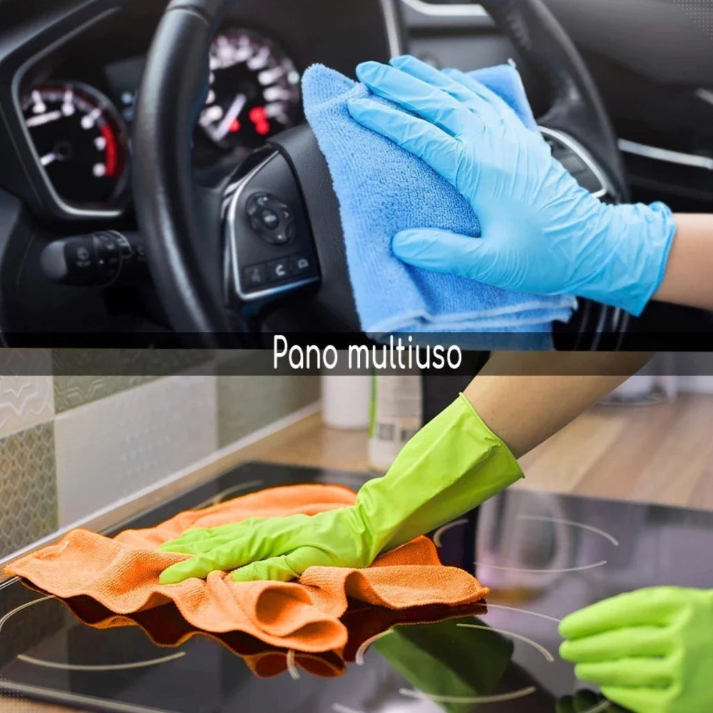 Kit 10 Panos De Microfibra Premium - Alta Absorção, não Risca e Limpa Sem Esforço