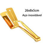 Pegador Dourado em Aço Inox – Elegância e Funcionalidade para Servir com Estilo- Lar Equipado