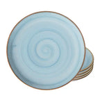 Conjunto de Pratos Caoba Azul – 8 Peças em Cerâmica para Mesa Posta Elegante