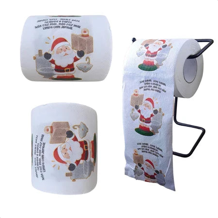 Kit Natalino Divertido: Papel Higiênico Decorado de Natal