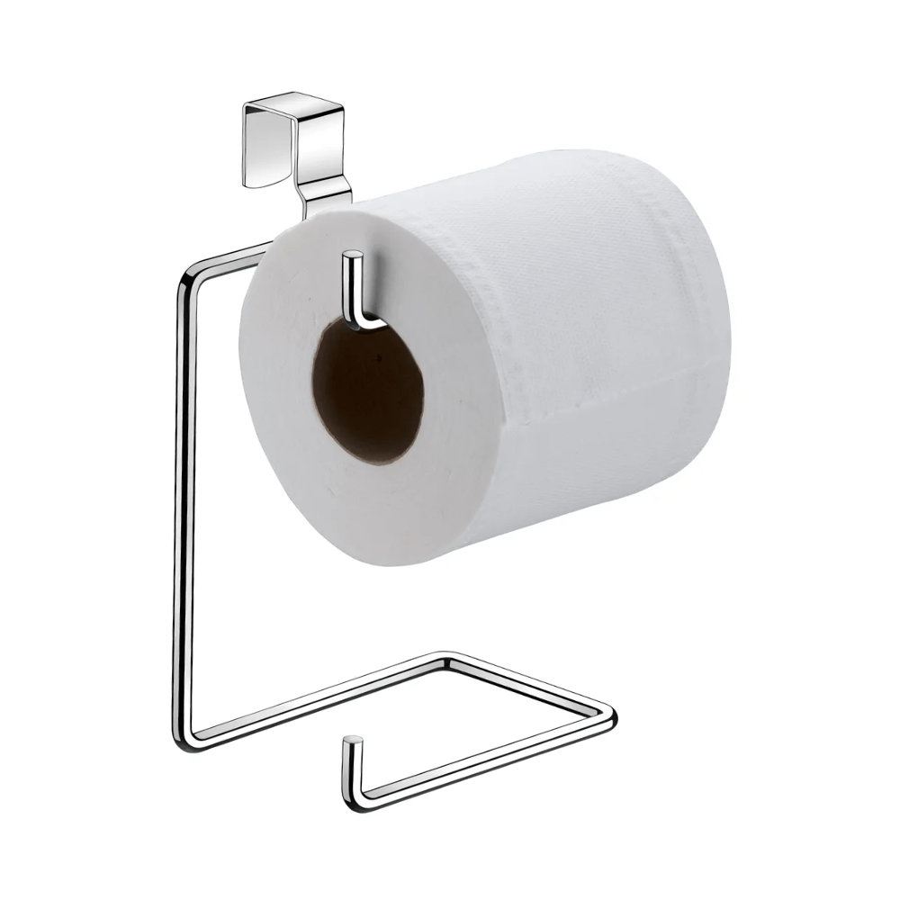 Suporte Duplo para Papel Higiênico de Caixa Acoplada - Cromado, Sem Furação