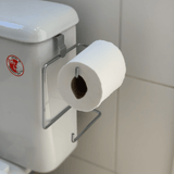 Suporte Duplo para Papel Higiênico de Caixa Acoplada - Cromado, Sem Furação