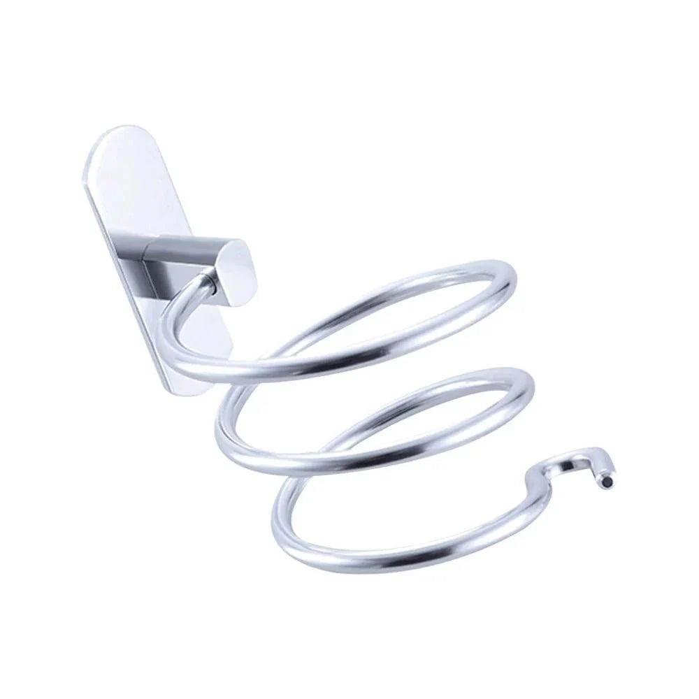 Suporte para Secador de Cabelo em Alumínio - Organizador de Parede Moderno para Banheiro