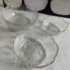 Kit 3 Bowls Cristal Martelado Taj com Fio de Ouro – Wolff